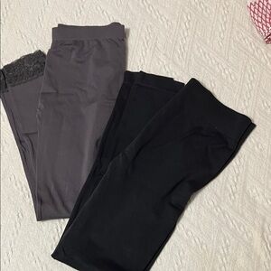 George and Poof Women's Black and Gray Leggings Set